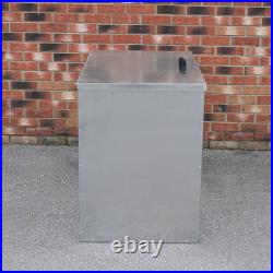 Large Feed Bins Storage 64L Galvanised Metal Waterproof Outdoor 3 Compartments