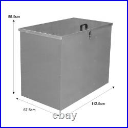 Large Feed Bins Storage 64L Galvanised Metal Waterproof Outdoor 3 Compartments