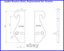Loader Brackets LH/RH Weld on Pair Set Standard for Kramer Telehandler Tractor