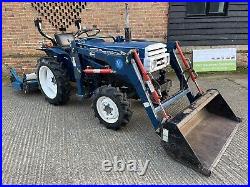 Mitsubishi D1850 FD 4X4 Diesel Compact Loader Tractor WITH GRASS TOPPER