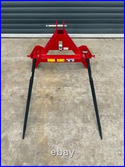 New Rear 3 point linkage Tractor A frame Folding Twin Bale spike Fork cat 1-2