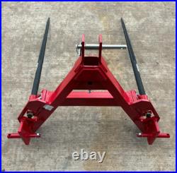 New Rear 3 point linkage Tractor A frame Folding Twin Bale spike Fork cat 1-2