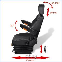 Open Design Tractor Seat with Adjustable Suspension & Padded Comfort