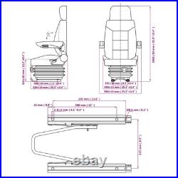 Open Design Tractor Seat with Adjustable Suspension & Padded Comfort