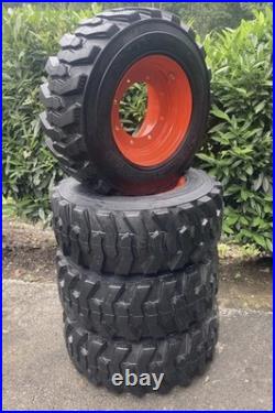 Orentunner 4x 12-16.5 NHS Skid Steer Steel Wheels Orange 8 Lug Bobcat