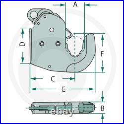 Pair of Cat 1 Tractor Lower link Quick Release Hitch Hooks-Weld On- c/w 2 balls