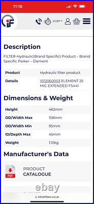 Parker MFR 3400 / 1012060003 filter