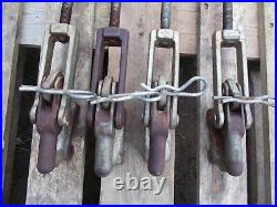 Qty 4 Stocks Tractor Dual Wheel Clamps with Hooks. Hooks approx 57cm long