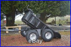 Quad ATV Tipping Trailer 4wheeled 1500lb By Rock Machinery