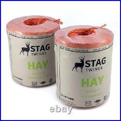 STAG Baler Twine Hay 4MM 10000FT Bale String 3050m 10 REELS 5 Packs of 2 Reels