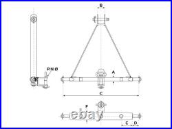 Sparex Drawbar Hitch Cat. 2 Ø28mm 9 holes 932mm tractor A frame (S. 119469)