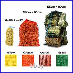 Strong Woven Log Bags With Drawstring – Firewood Kindling Mesh Sacks (UK Made)