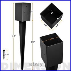 TPHUC 6-Pack 31.5x4x4 Fence Post Anchor Heavy Duty Metal Ground Spike TP003