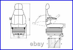 TRACTOR MECHANICAL SUSPENSION SEAT Medium Large Fabric Cloth