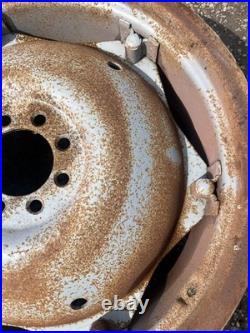 Tractor Grey 11 x 28 Inch Wheel Rim pair