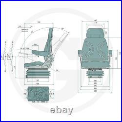 Tractor Seat Mechanical Suspension Grey cloth
