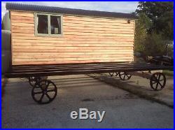 Traditional style, oak axled, Shepherd Hut Chassis with cast iron wheels