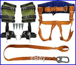 Tree Climbing Spike Set, Safety Belt With Straps, Safety Lanyard With Carabiner