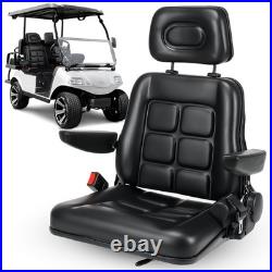 Universal Adjustable Forklift Tractor Seat with Headrest Safety Belt Armrests UK