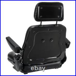 Universal Adjustable Forklift Tractor Seat with Headrest Safety Belt Armrests UK