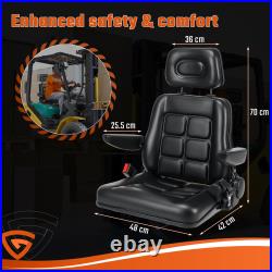 Universal Adjustable Suspension Seat Tractor Dumper Forklift Mower Plant Digger