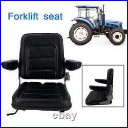Universal Forklift Seat with Adjustable Back, Tractor Replacement Seat with Armrests