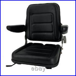 Universal Forklift Seat with Adjustable Back, Tractor Replacement Seat with Armrests