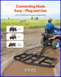 VEVOR Drag Harrow 84 Width Tow Behind Drag Harrow Steel Gravel Grader ATV UTV