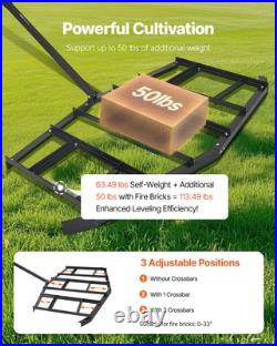 VEVOR Drag Harrow 84 Width Tow Behind Drag Harrow Steel Gravel Grader ATV UTV