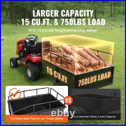 VEVOR Dump Trailer Tow Behind Dump Cart 750 lbs 15 Cu. Ft. Steel Construction