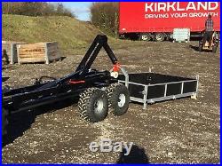 Vahva Jussi Hook Lift Tipper Dump Trailer 1 Ton Compact Tractor ATV UTV Forestry