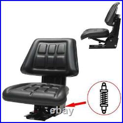 VidaXL Tractor Seat with Suspension Black