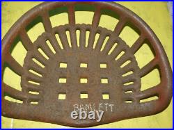 Vintage Bamlett Tractor Implement Seat Farm Original Cast Iron Collectable