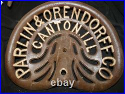 Vintage Rare Parlin & Orendorf Canon Tractor Implement Seat Cast Iron Farm