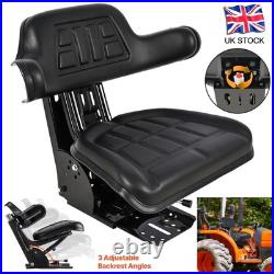 Waterproof Forklift Seat Adjustable Tractor Suspension Seat Mower Digger UK