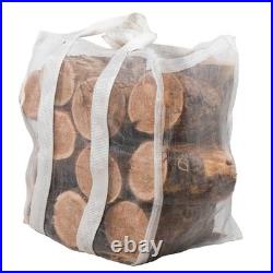 Woven Firewood Bag Ventilated Log Drying & Storage Sack 25x40x50cm